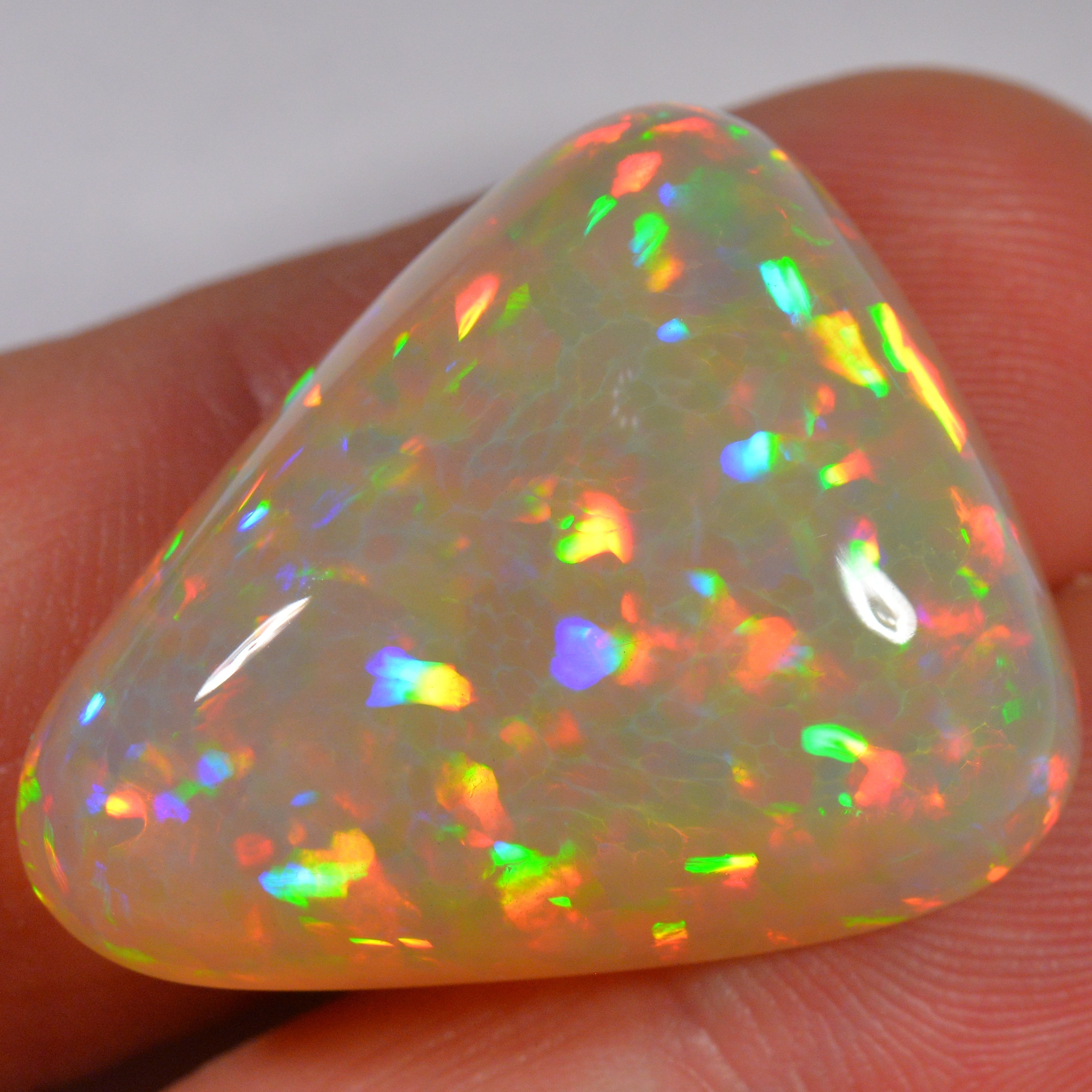 32.3 Karat - Wunderbares Welo Opal Dreieck mit Regenbogenprismen - DeinOpal