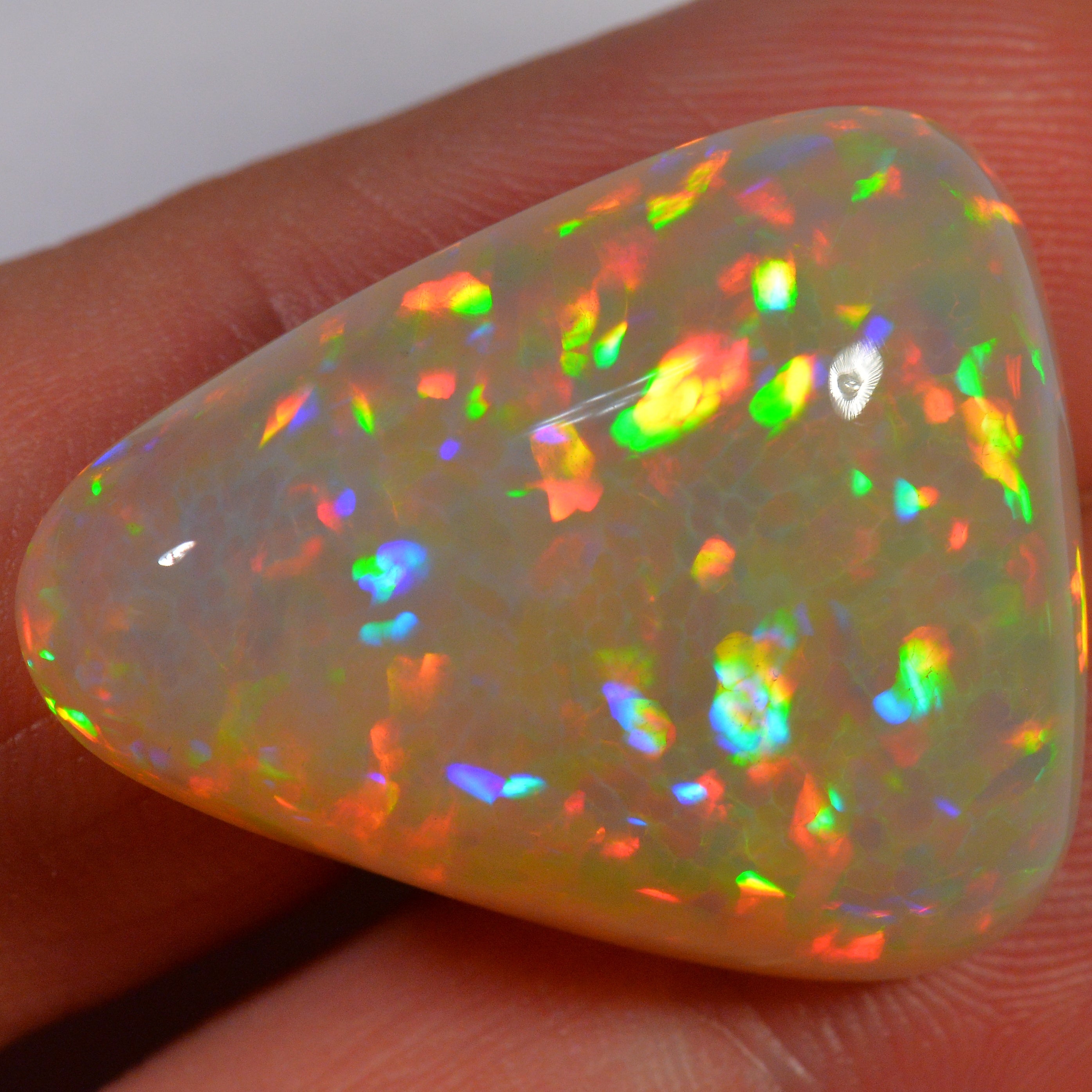 32.3 Karat - Wunderbares Welo Opal Dreieck mit Regenbogenprismen - DeinOpal