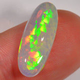5.2 Karat - Oval Geschliffener Äthiopischer Welo Opal mit Dreieckzellen - Muster - DeinOpal