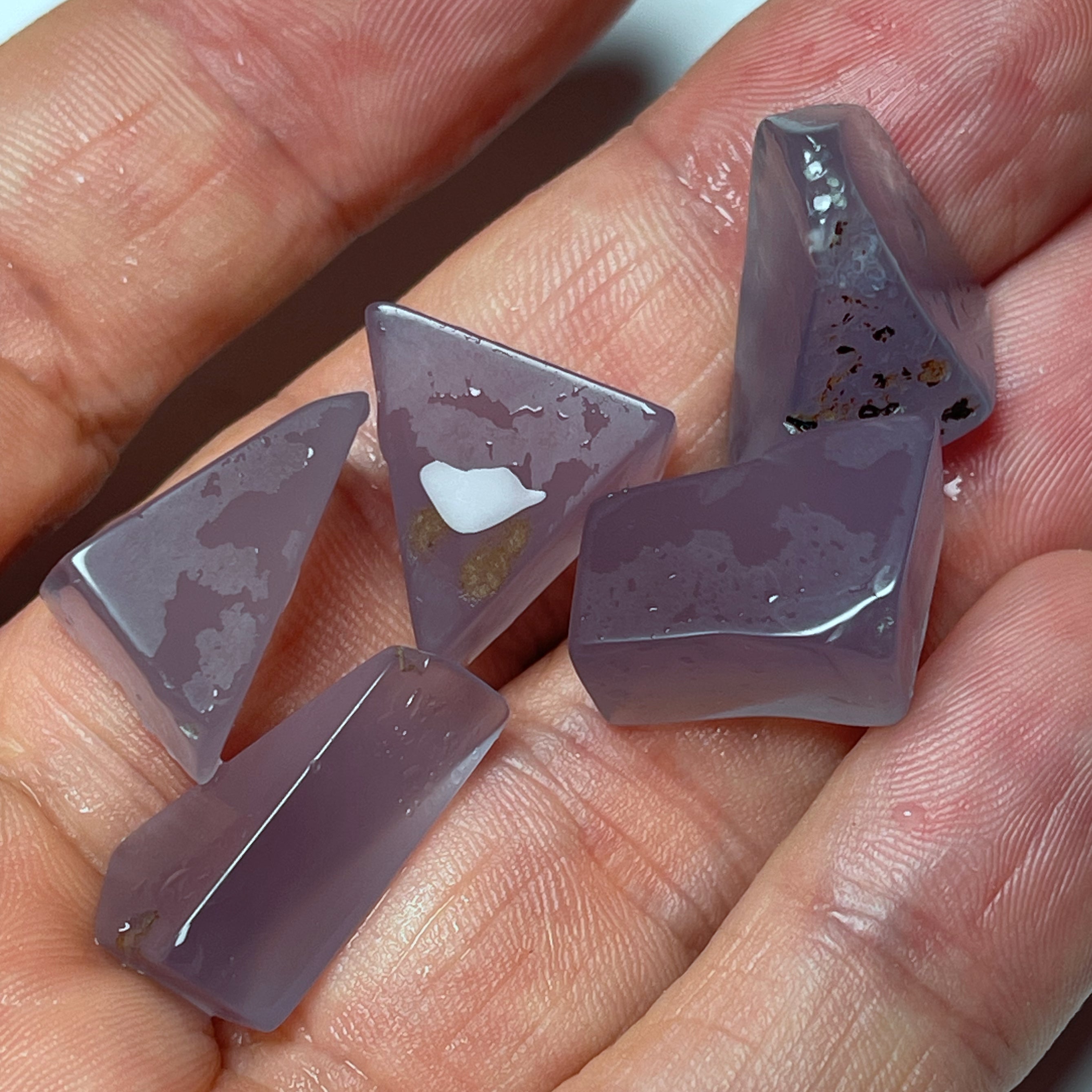 15 Gramm total - 5 Stück Rohe blaue Chalzedon aus Äthiopien - DeinOpal