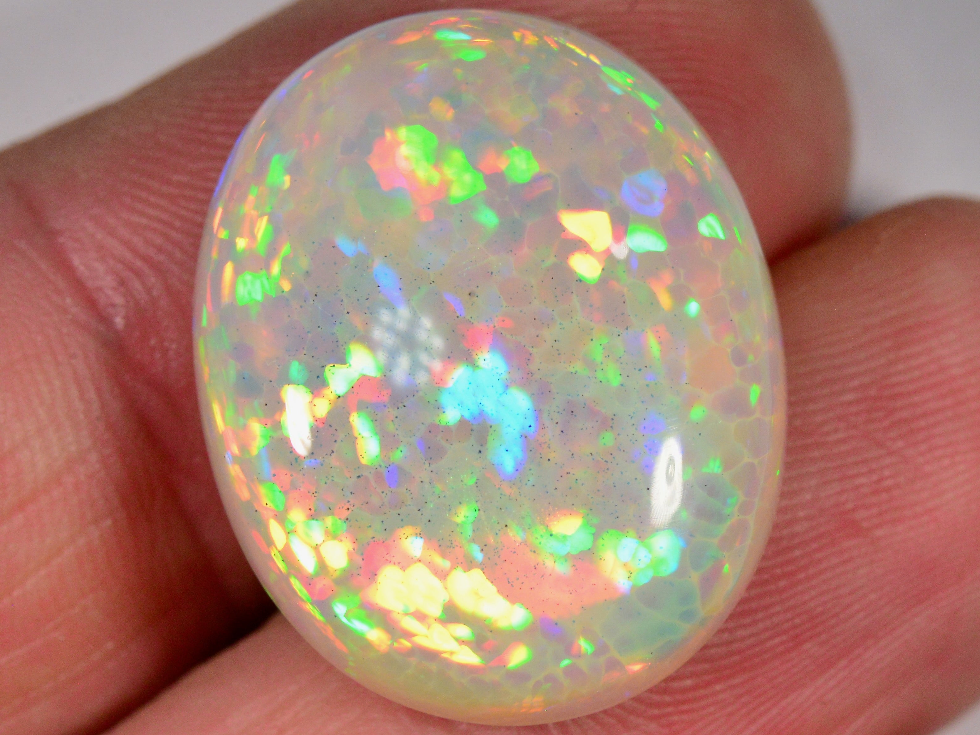 19.2 Karat - Oval geschliffener Äthiopischer Welo Opal mit schönem Muster - DeinOpal