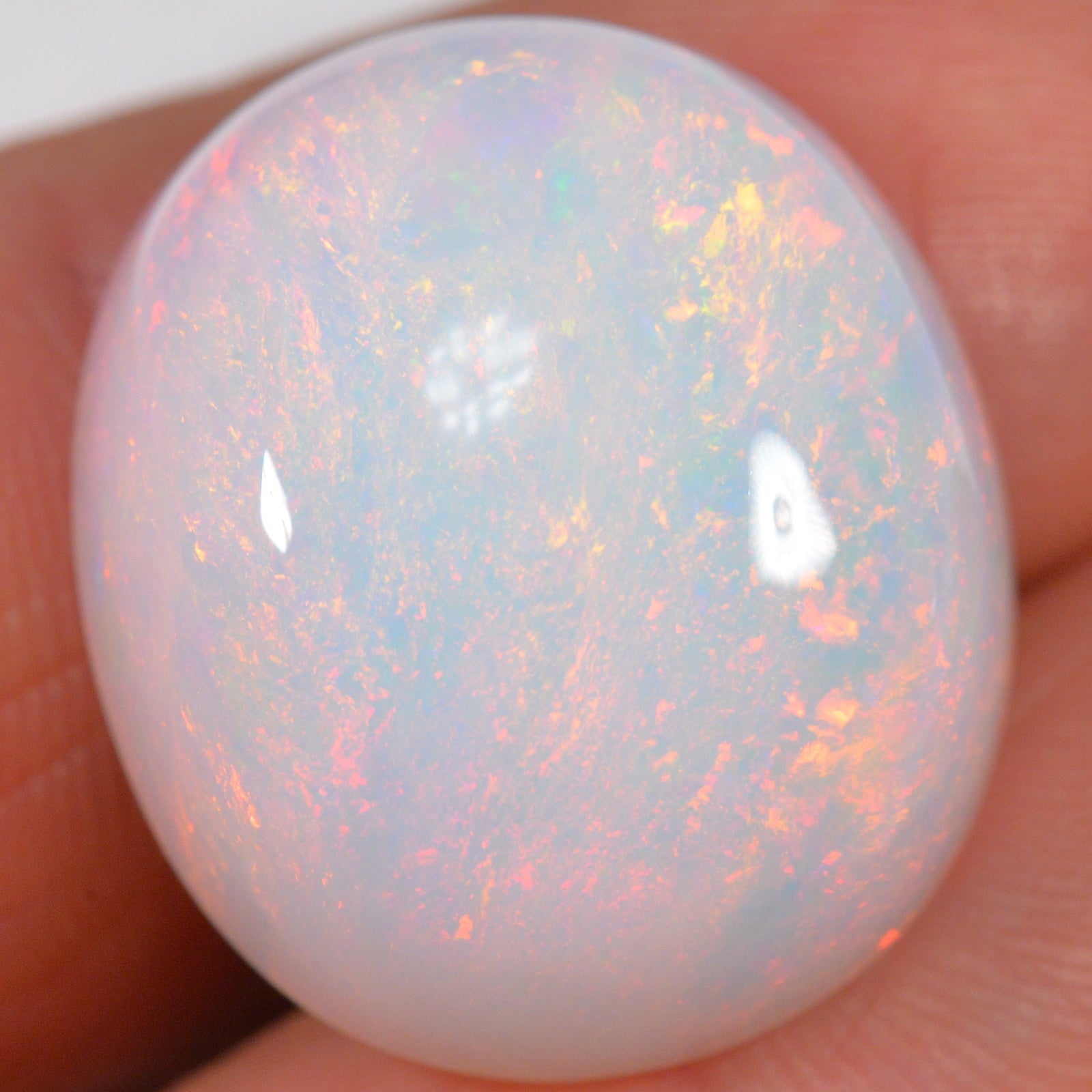 21.9 Carat - Big Oval Ethiopian Welo Opal With Reds — natural untreated Ethiopian Welo opal