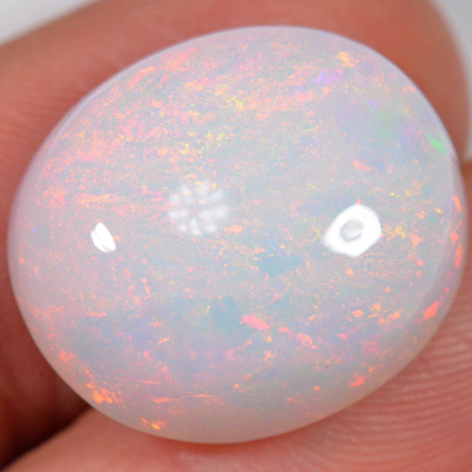 21.9 Carat - Big Oval Ethiopian Welo Opal With Reds — natural untreated Ethiopian Welo opal