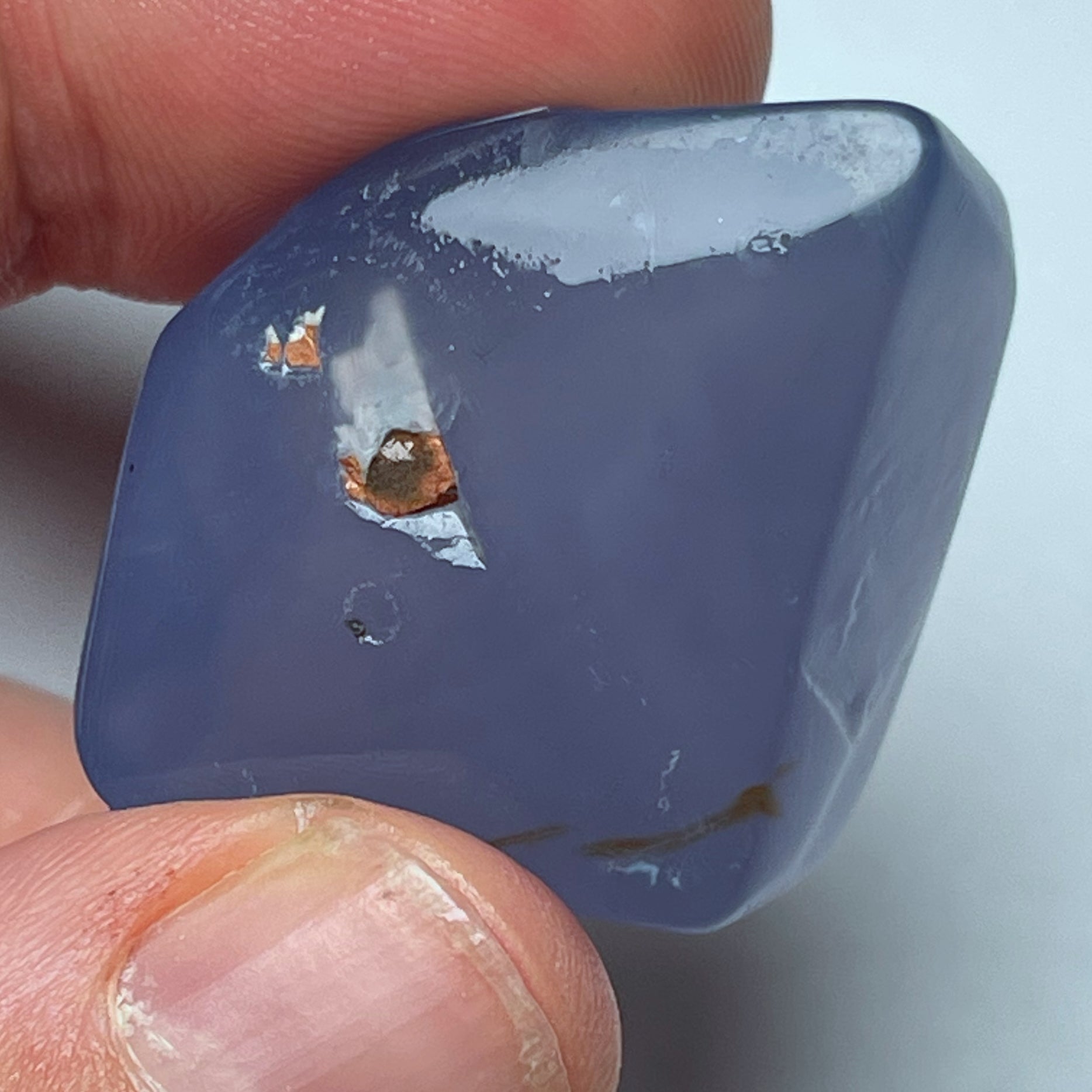 22 Gramm - Roher blauer Chalzedon aus Äthiopien - DeinOpal