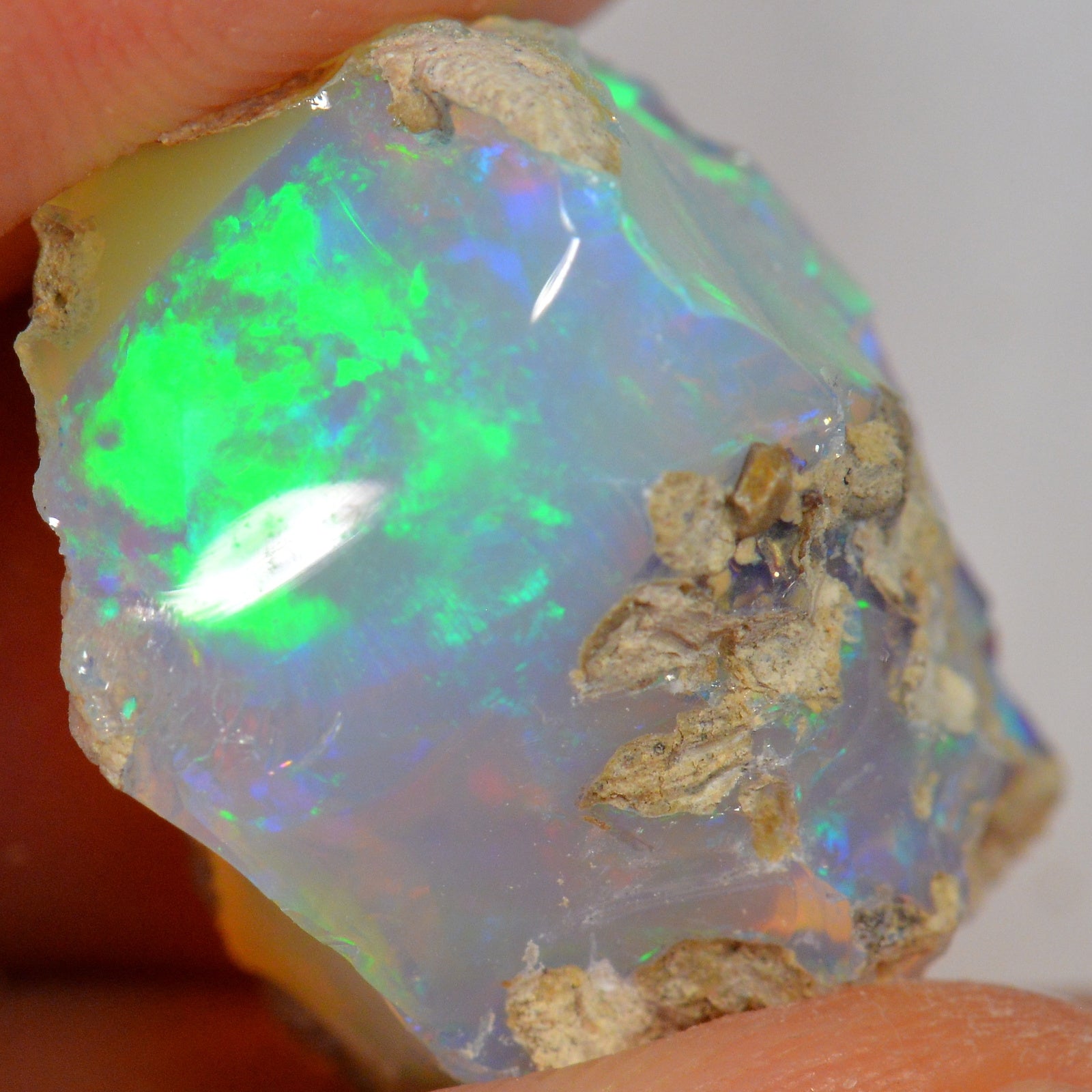 22.1 Carat - Rough Ethiopian Welo Opal — natural untreated rough Ethiopian Welo opal