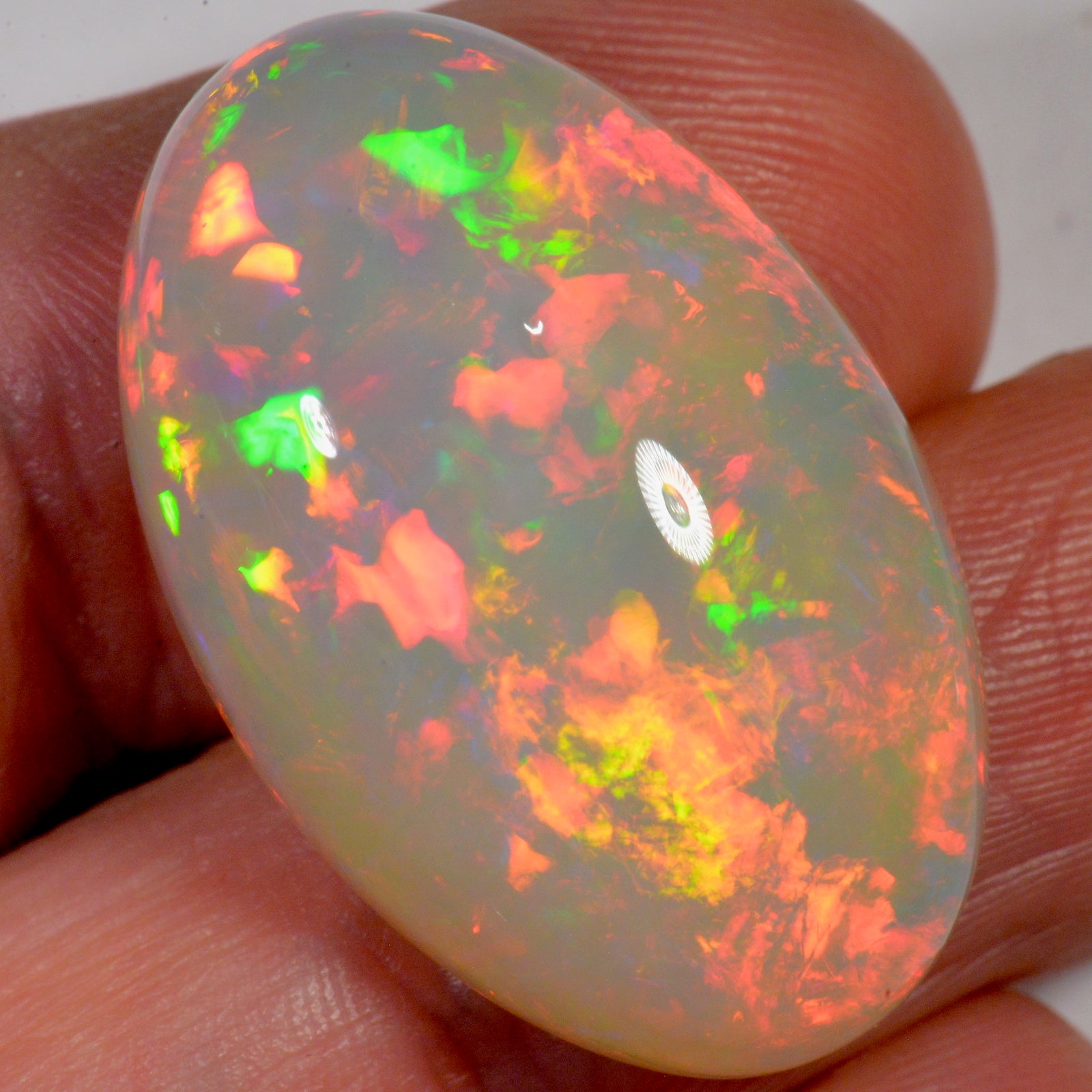 24.7 Carat - Bright Tan Based Ethiopian Welo Opal — natural untreated Ethiopian Welo opal