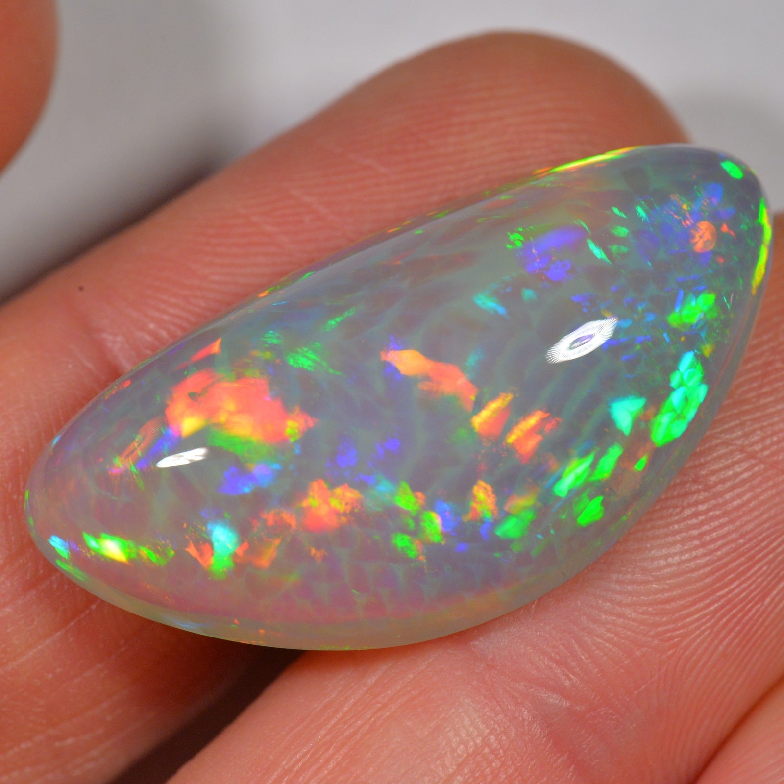 25.3 Carat Stunning Dark Ethiopian Welo Opal with Cell Pattern — natural untreated Ethiopian Welo opal