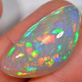 25.3 Carat Stunning Dark Ethiopian Welo Opal with Cell Pattern — natural untreated Ethiopian Welo opal
