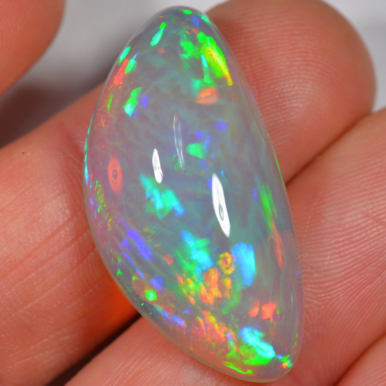25.3 Carat Stunning Dark Ethiopian Welo Opal with Cell Pattern — natural untreated Ethiopian Welo opal