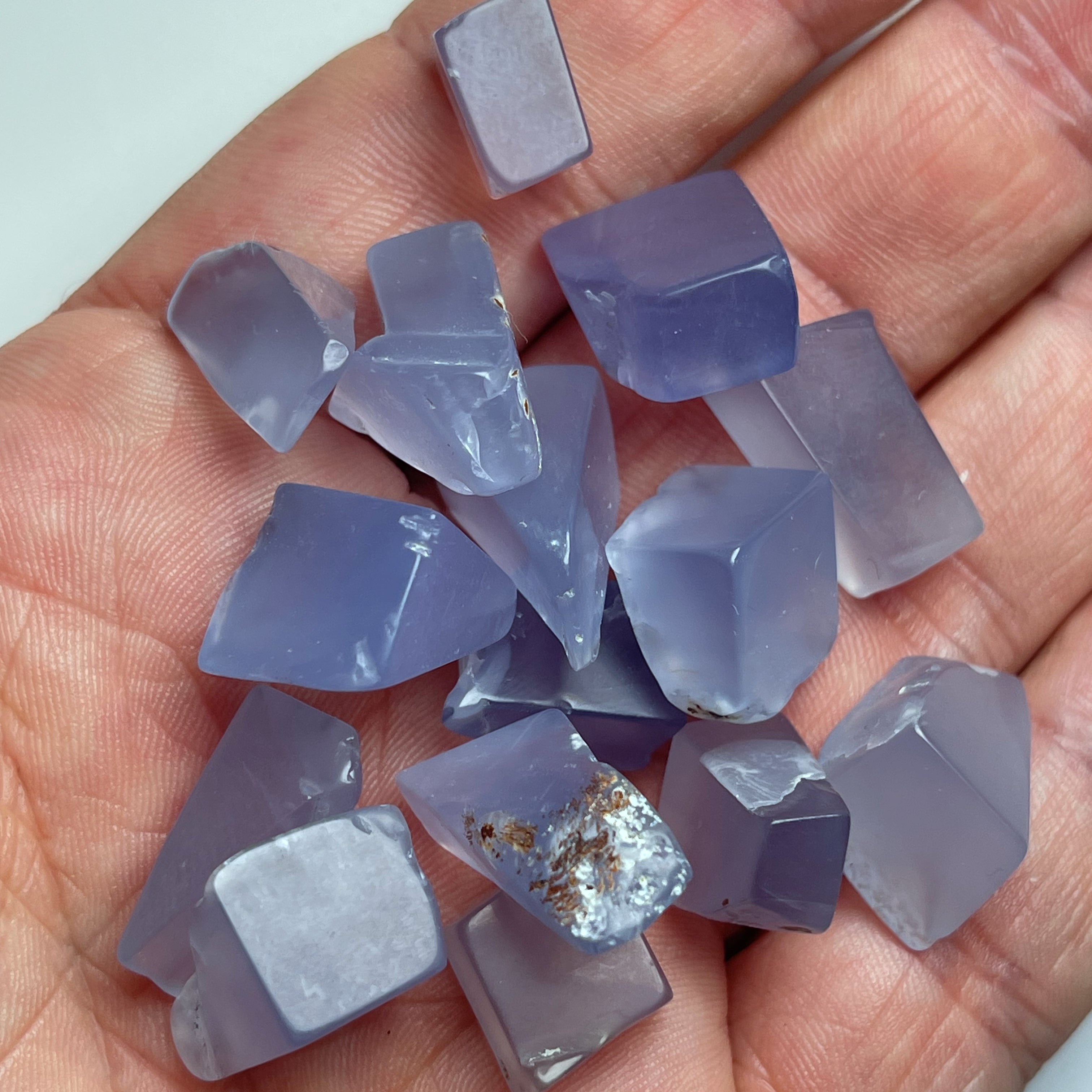 36 Gramm - Parcel mit rohen blauen Chalzedon aus Äthiopien - 15 Stück - DeinOpal