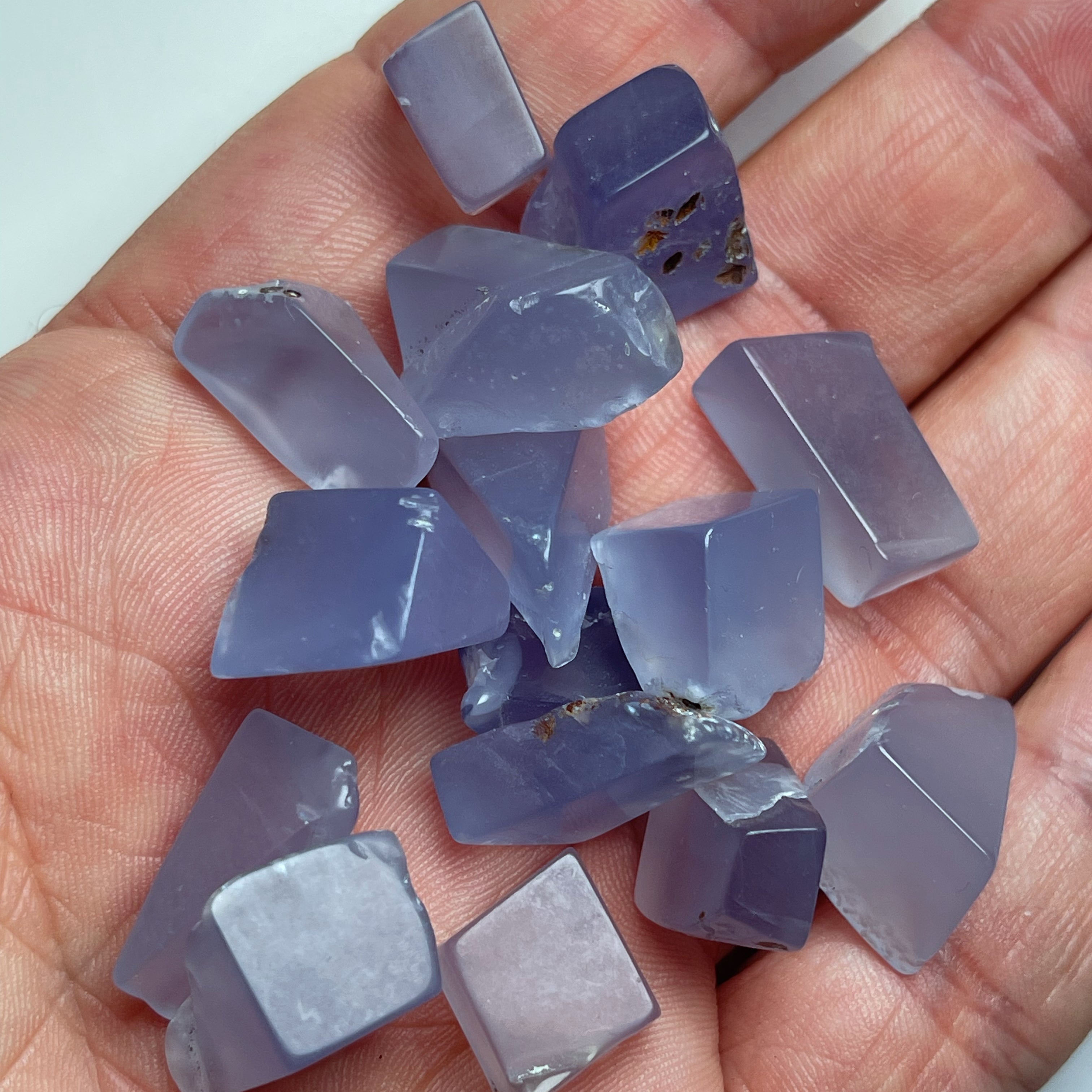 36 Gramm - Parcel mit rohen blauen Chalzedon aus Äthiopien - 15 Stück - DeinOpal