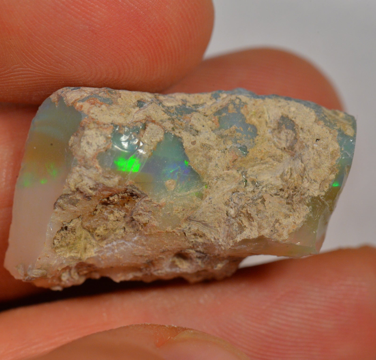 39 Carat Rough Ethiopian Welo Opal Elongated Form — natural untreated rough Ethiopian Welo opal