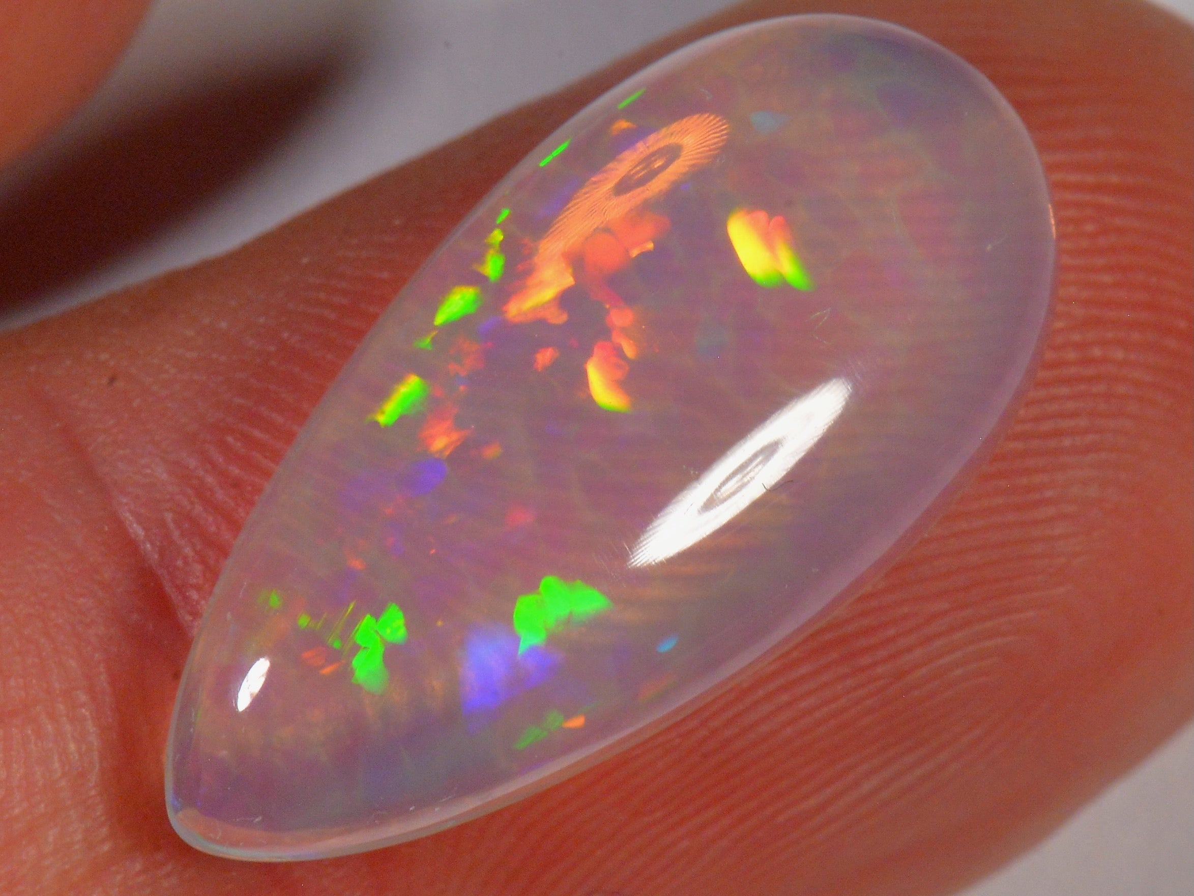 6.2 Karat - Transparenter Tropfenförmiger Äthiopischer Welo Opal mit Zellenmuster - DeinOpal