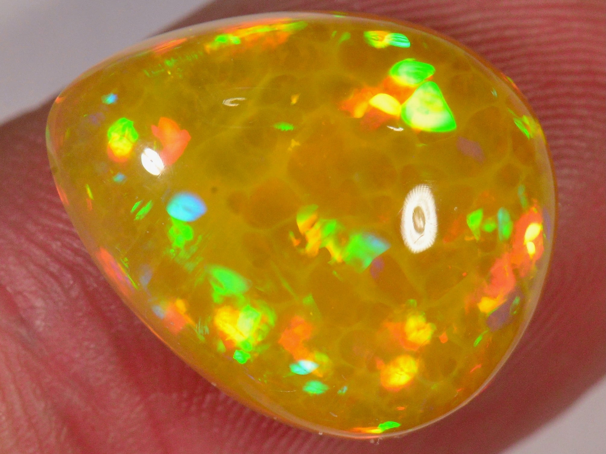 8.1 Karat - Seltener goldener Äthiopischer Welo Opal mit Wabenmuster - DeinOpal