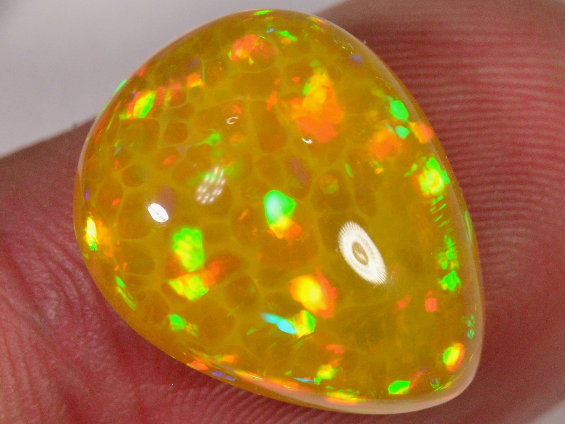 8.1 Karat - Seltener goldener Äthiopischer Welo Opal mit Wabenmuster - DeinOpal