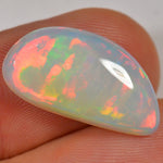 8.3 Carat Light Ethiopian Welo Opal with Striped Pattern — natural untreated Ethiopian Welo opal