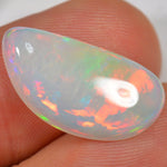8.3 Carat Light Ethiopian Welo Opal with Striped Pattern — natural untreated Ethiopian Welo opal