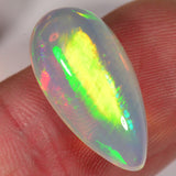 6.3 carat - Teardrop-shaped Ethiopian Welo Opal with neon colors 