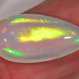 6.3 carat - Teardrop-shaped Ethiopian Welo Opal with neon colors 