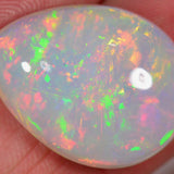 15.5 carat - teardrop-shaped Ethiopian Welo opal with intense play of colors 