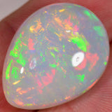 15.5 carat - teardrop-shaped Ethiopian Welo opal with intense play of colors 