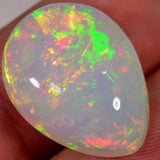 15.5 carat - teardrop-shaped Ethiopian Welo opal with intense play of colors 