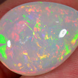 15.5 carat - teardrop-shaped Ethiopian Welo opal with intense play of colors 