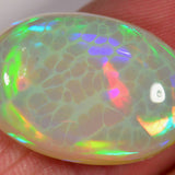 13.3 carat - oval cut Ethiopian Welo Opal with honeycomb pattern 