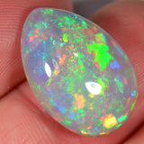 12 carat teardrop-shaped Ethiopian Welo opal with intense colors 