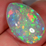 12 carat teardrop-shaped Ethiopian Welo opal with intense colors 