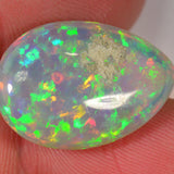 12 carat teardrop-shaped Ethiopian Welo opal with intense colors 