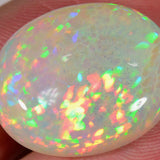 19.2 carat - oval cut Ethiopian Welo opal with a beautiful pattern 