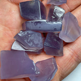 51 Grams - Parcel with Raw Lavender/Bluish Chalcedony from Ethiopia - 8 Pieces