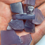 51 Grams - Parcel with Raw Lavender/Bluish Chalcedony from Ethiopia - 8 Pieces