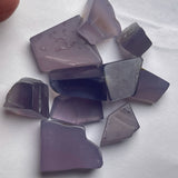 51 Grams - Parcel with Raw Lavender/Bluish Chalcedony from Ethiopia - 8 Pieces