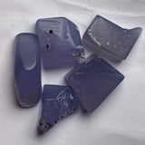 43 Grams - Parcel with Raw Blue Chalcedony from Ethiopia - 5 Pieces