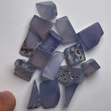 36 Grams - Parcel with raw blue chalcedony from Ethiopia - 15 pieces