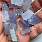 75 Grams - Parcel of Raw Ice Blue Chalcedony from Ethiopia - 17 Pieces